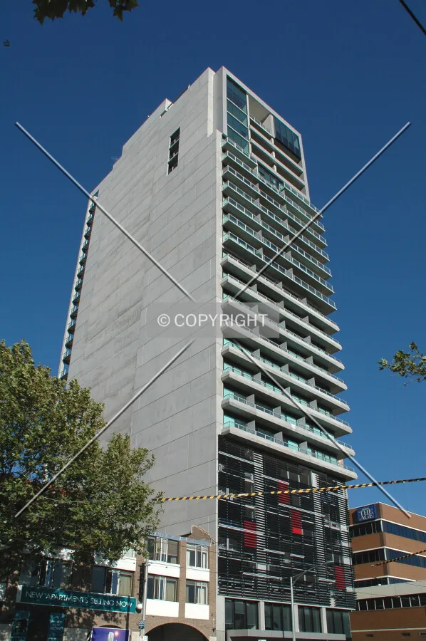 Looking up from Spencer Street