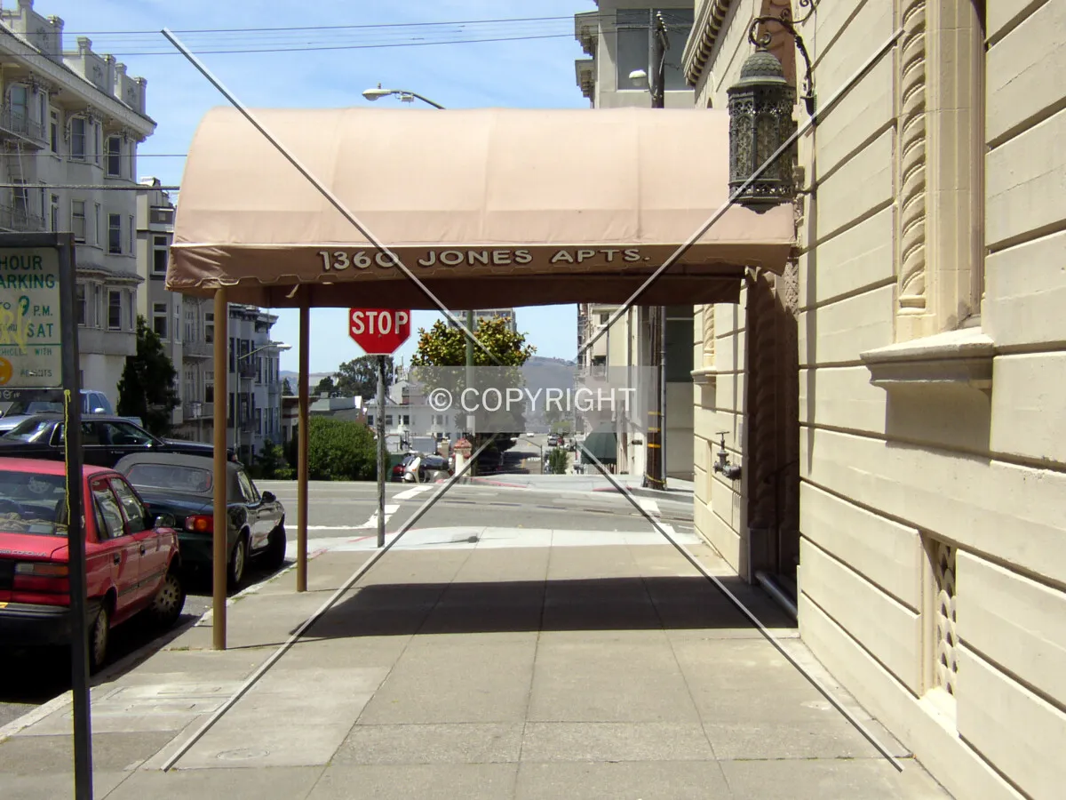 Awning and signage off Jones Street