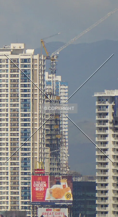 Distant view from the west while under construction; February 21, 2010