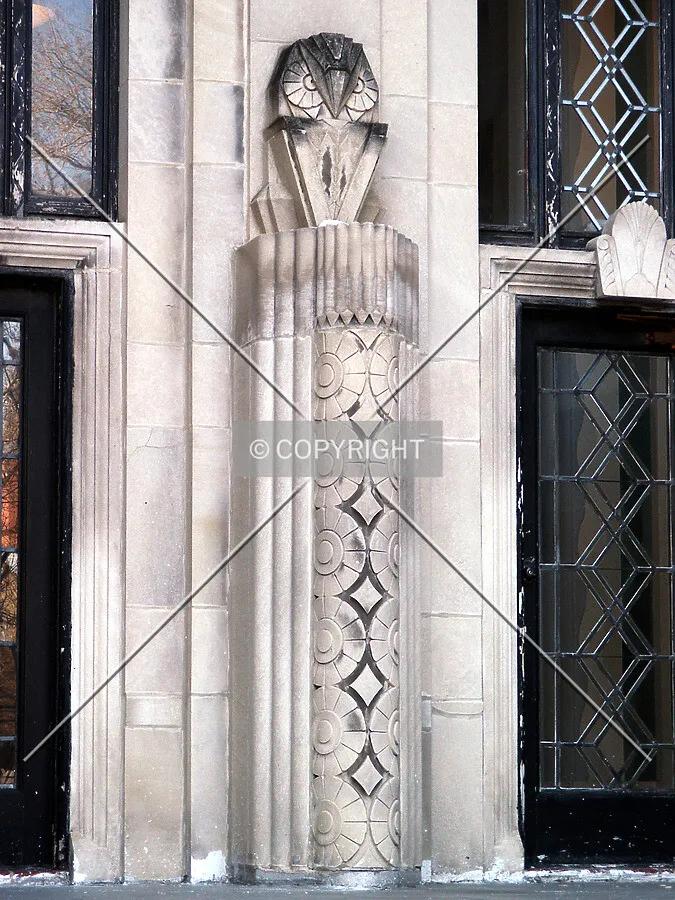 Stylized lion protecting the courtyard terrace