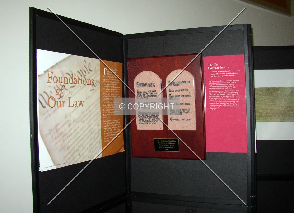 Display of the Ten Comandments in the former location of the Alabama Supreme Court