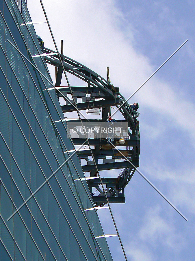 Looking up to the helipad