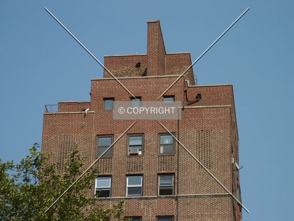 Top of the building from the west