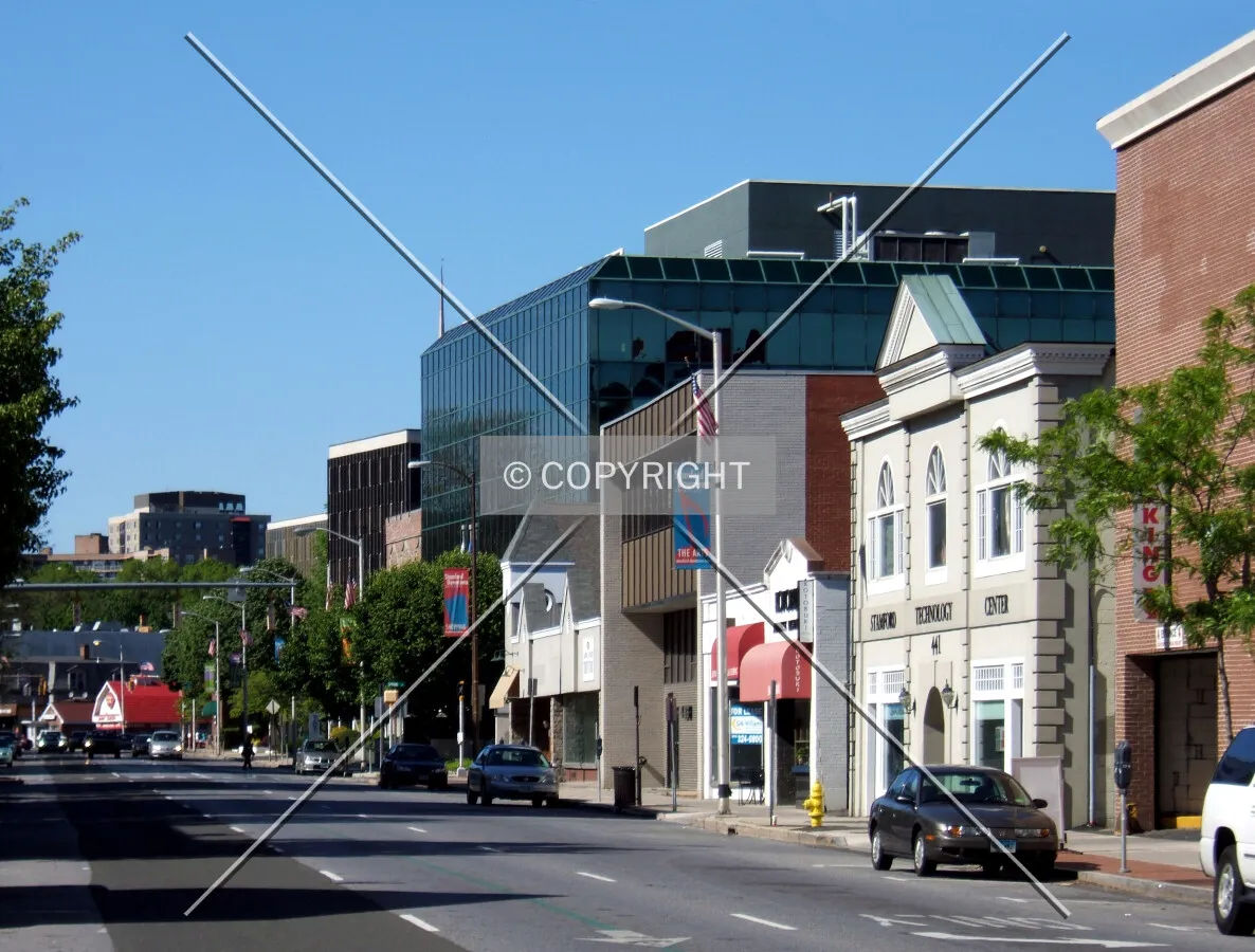 View northeast toward Spring Street
