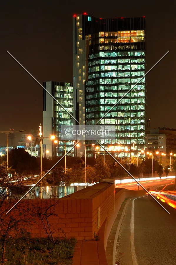 East side seen at night