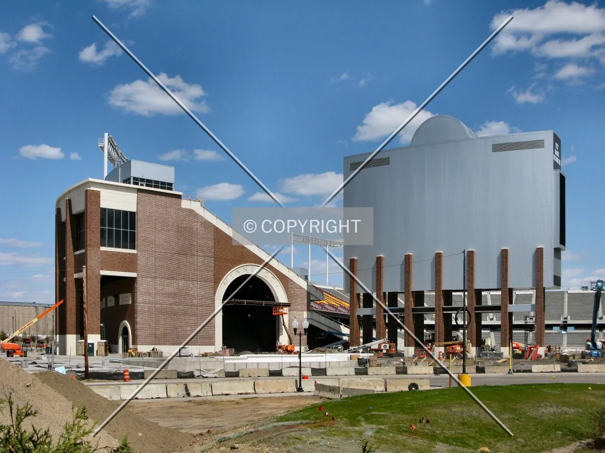 View to the northeast from Williams Arena, with the scoreboard