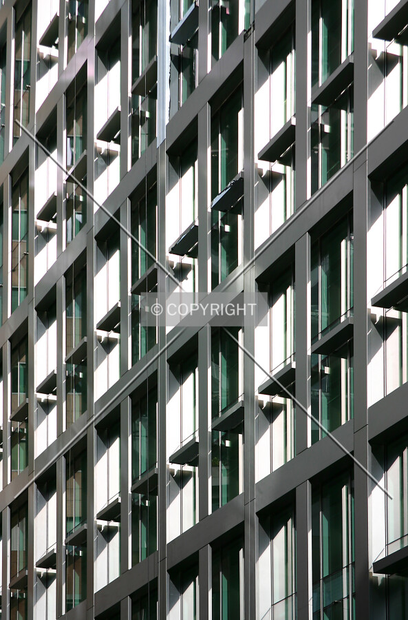 The façade treatment viewed from Wood Street