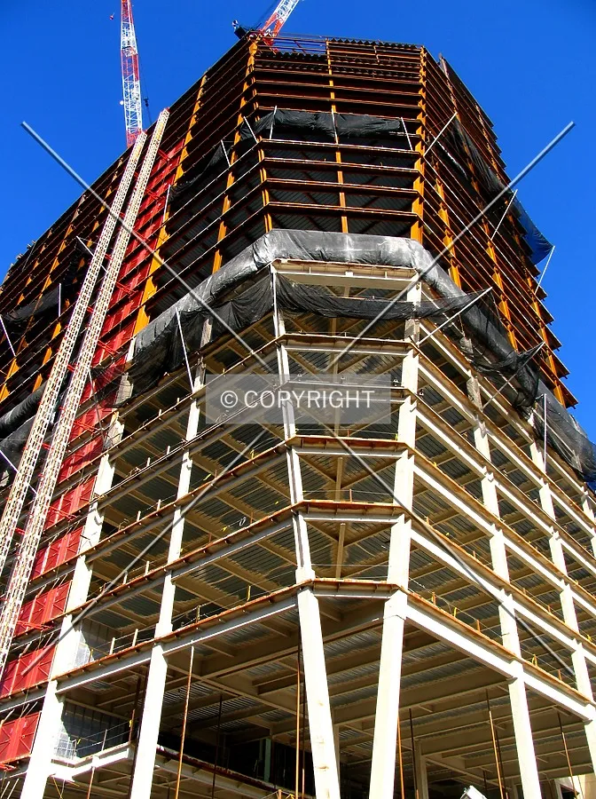 Looking up the cutout at the southeast corner