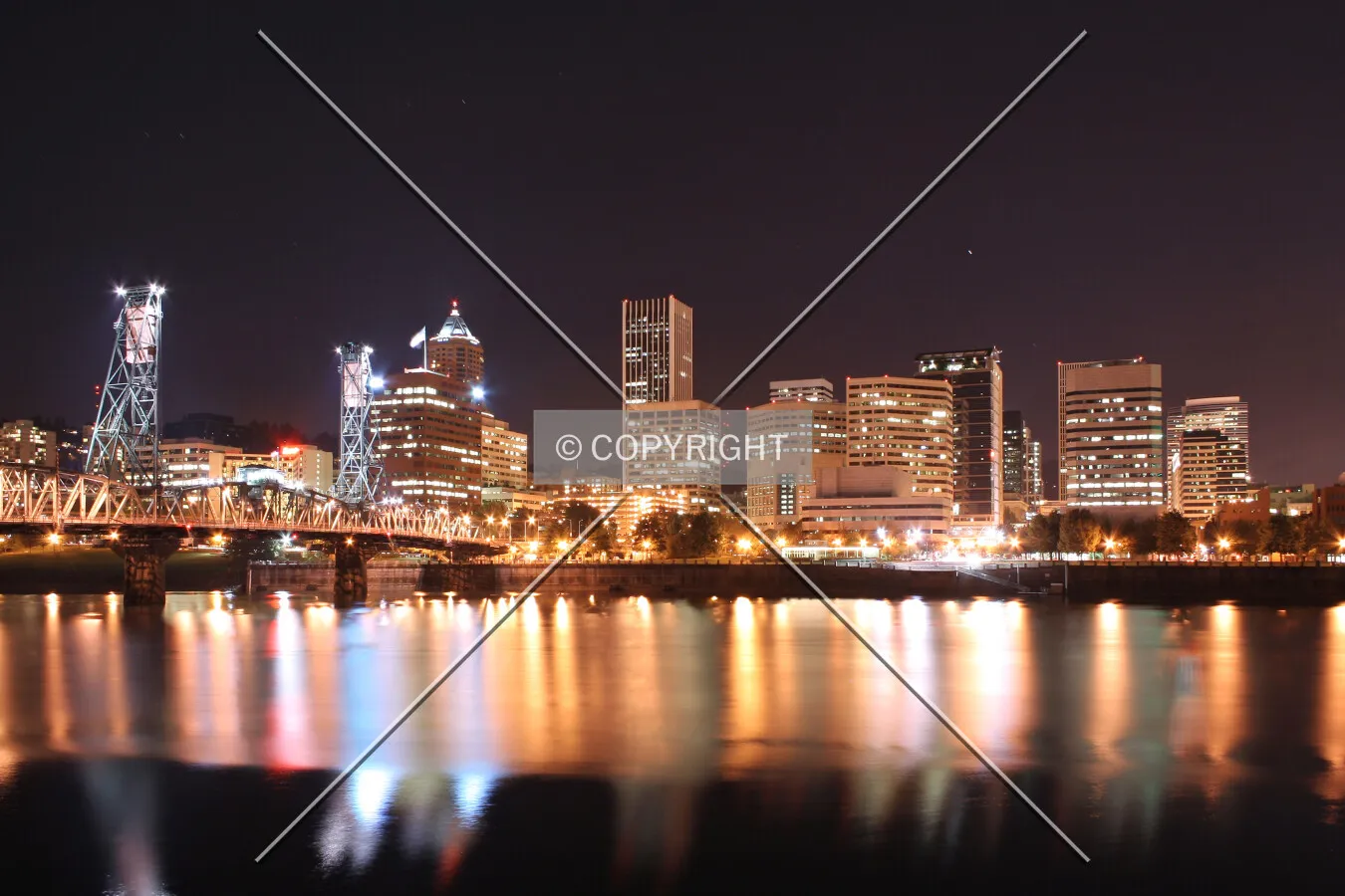 Downtown at night