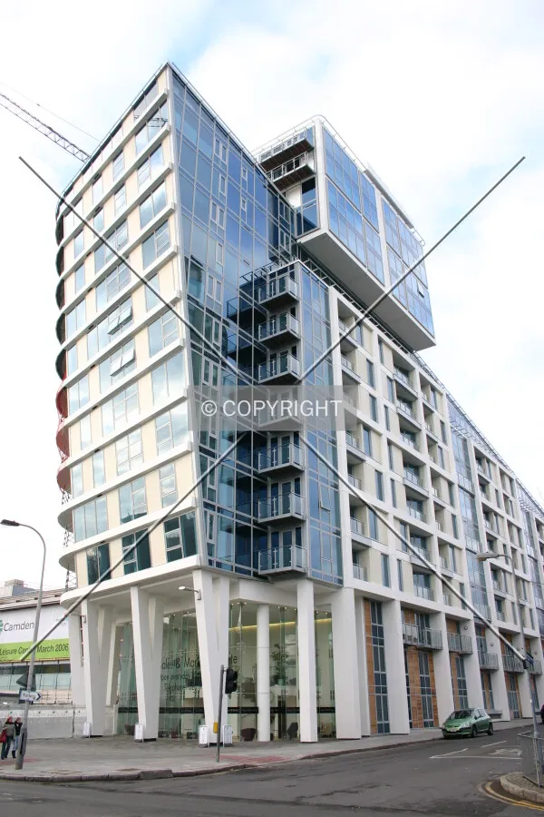 View of the façade from the junction of Adelaide Road and Winchester Road