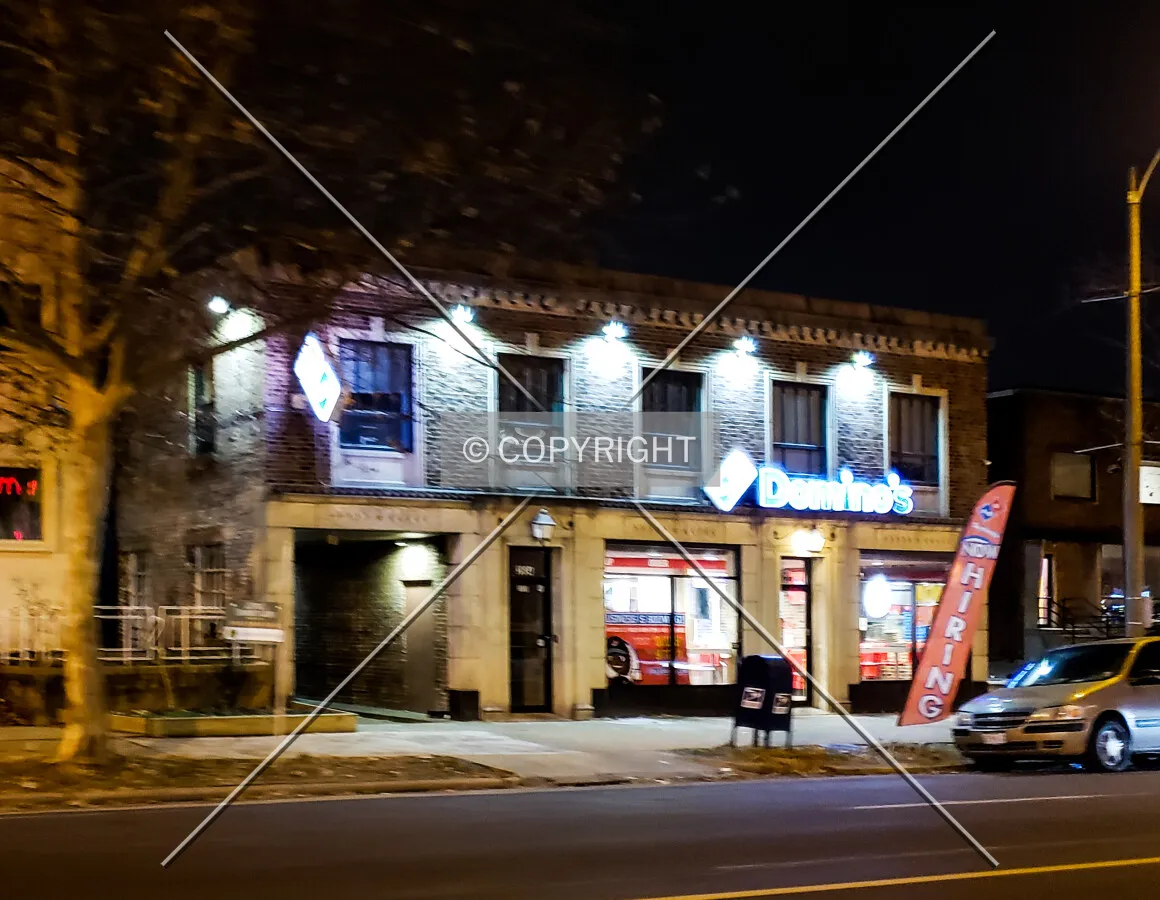 View from the northeast at night; December 29, 2018