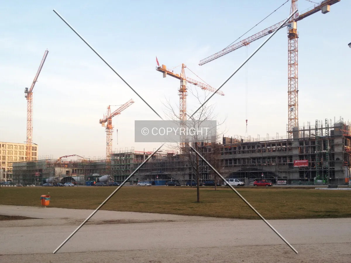 Kontorhaus construction site at Arnulfpark in March 2014