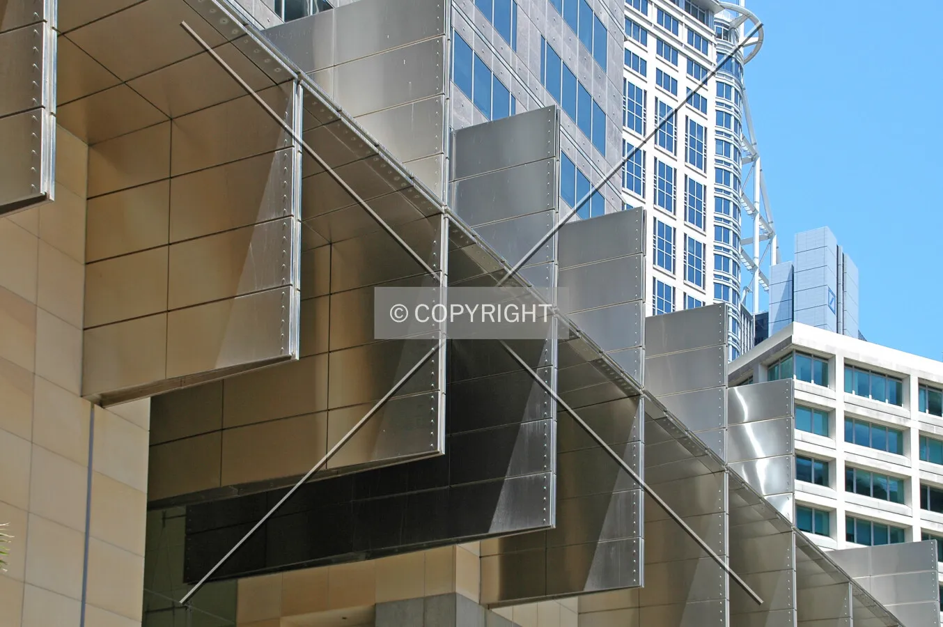 Awning blades on the west side