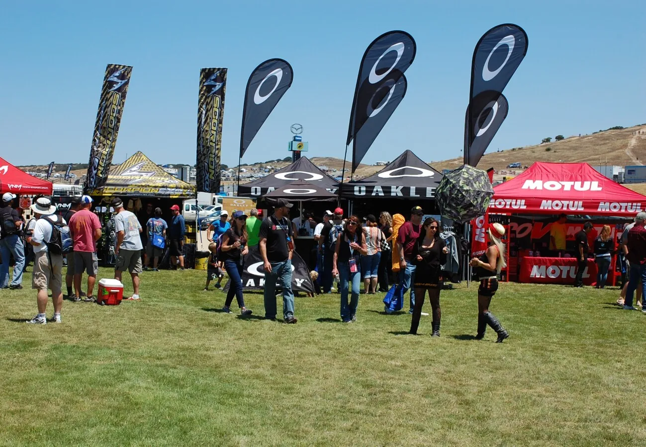 The marketplace inside the track