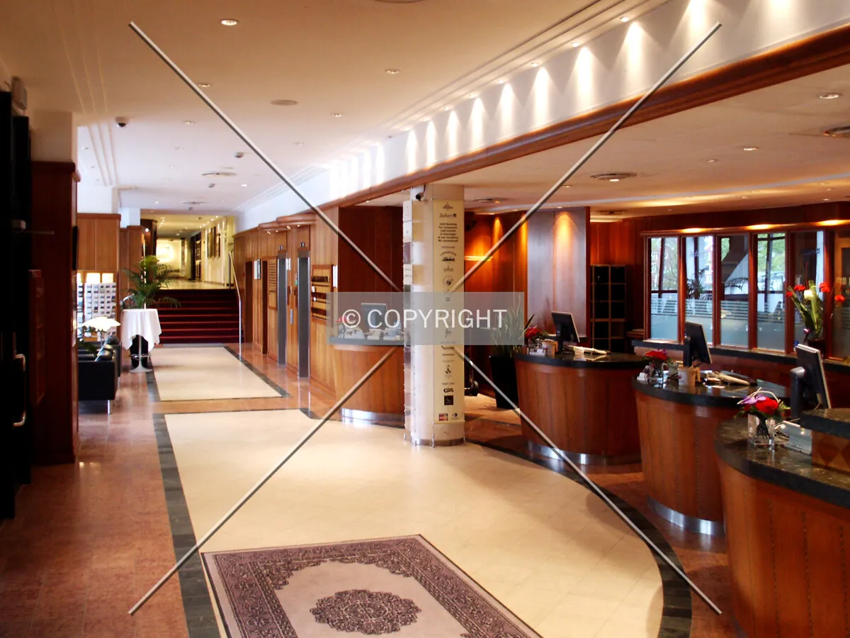 Looking south through the lobby
