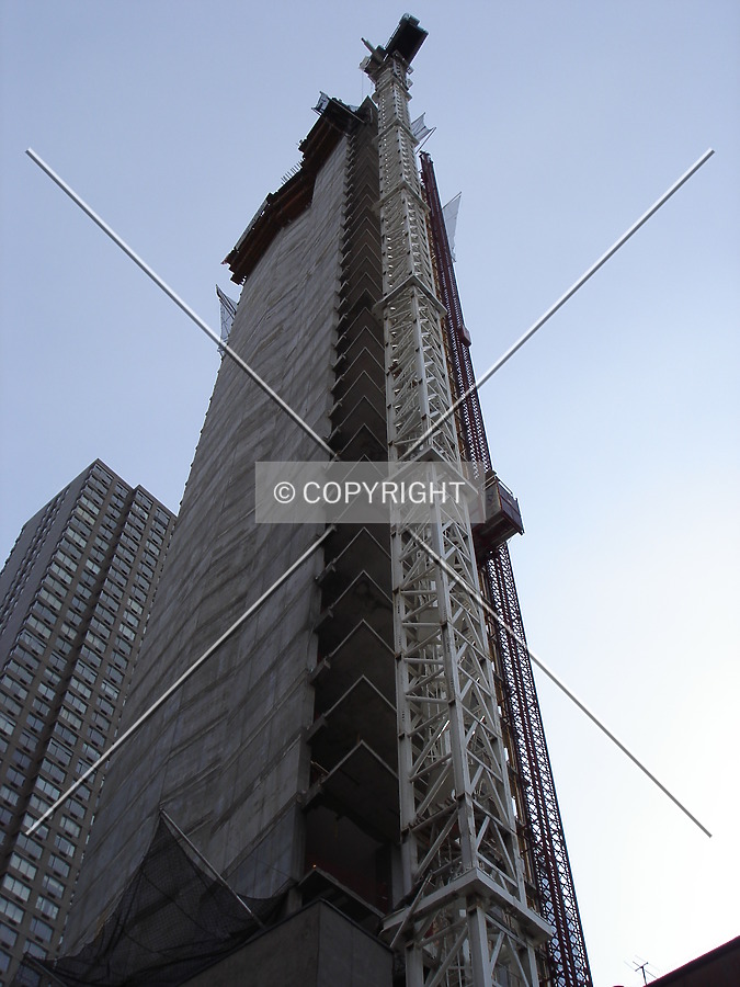 Looking up the northwest corner