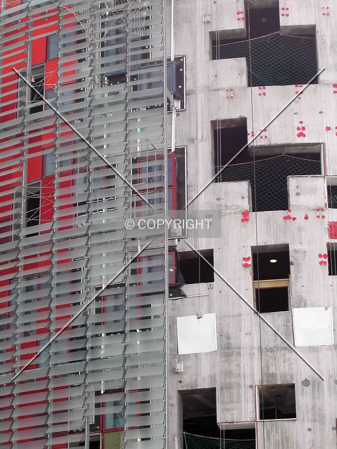 Finished and unfinished facade