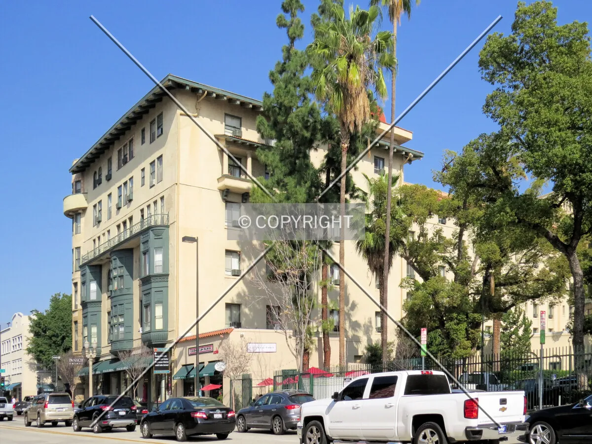 View to the northeast across South Fair Oaks Avenue