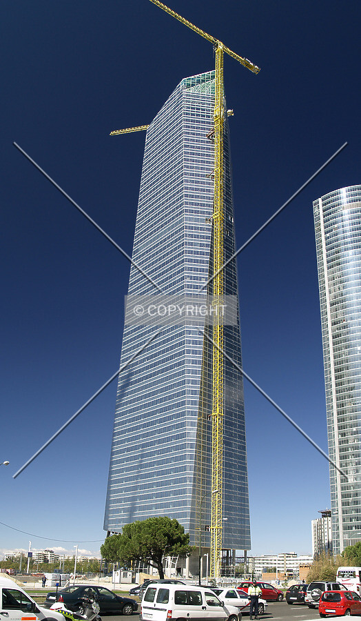 As seen from Paseo de la Castellana