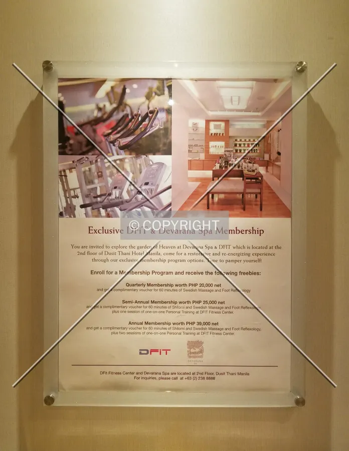 Spa advertisement in the elevator; February 23, 2018