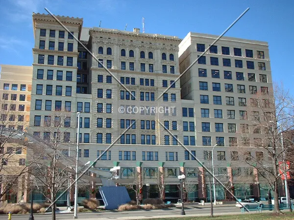 East facade across Main Street, 3 sections apparent