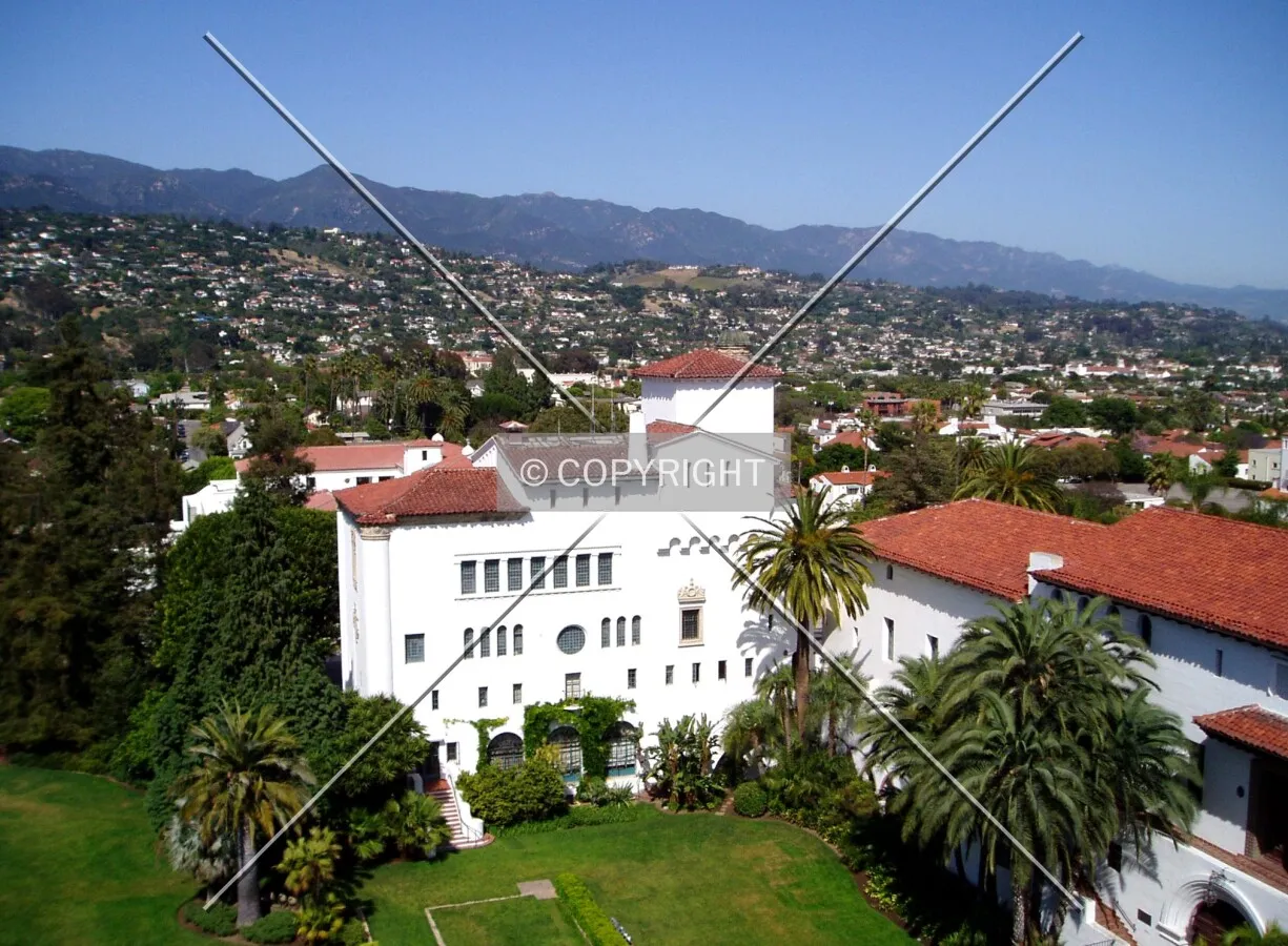 Looking over the courtyard from the tower's observation deck