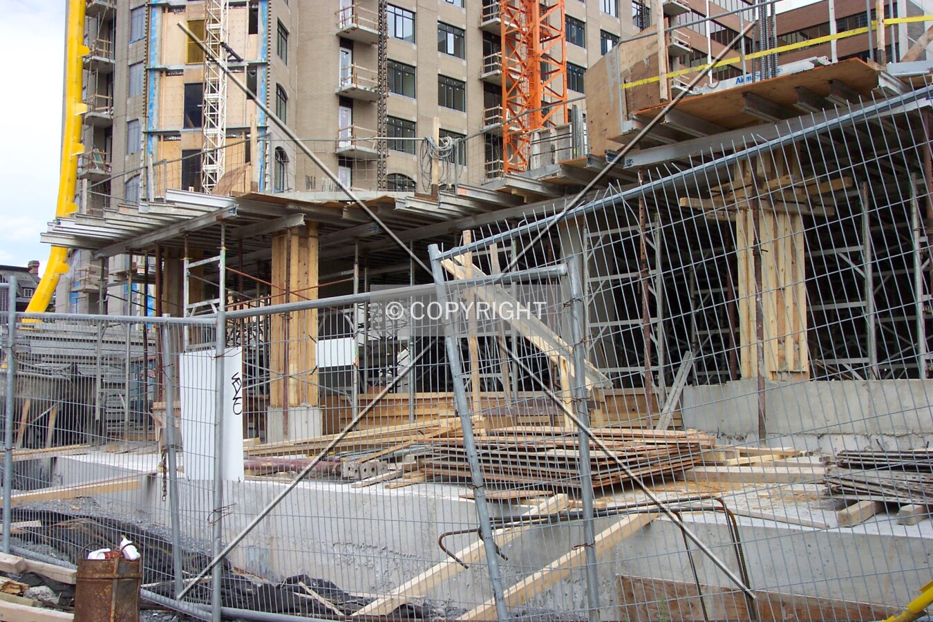 General view of the site from Bronson Avenue directly in front of the complex