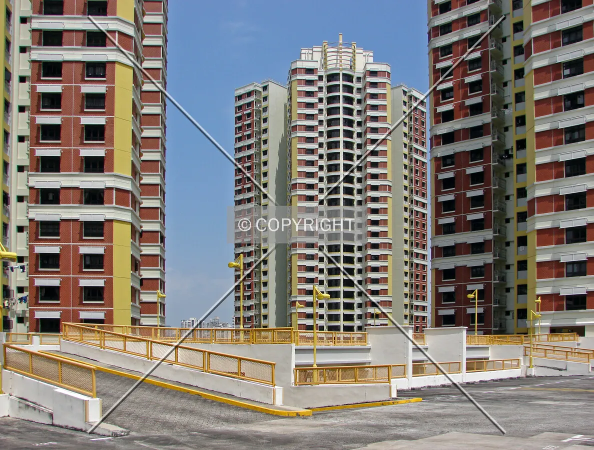 View from the carpark Block 74 towards Block 76A