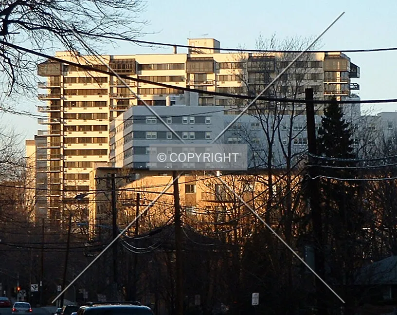 View from the southwest along Prospect Avenue