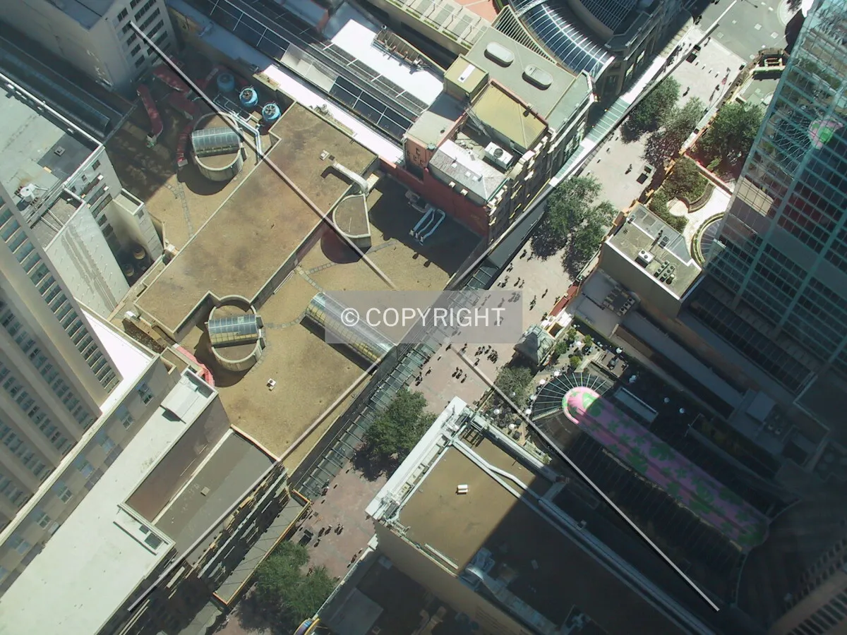 View down onto the pedestian mall