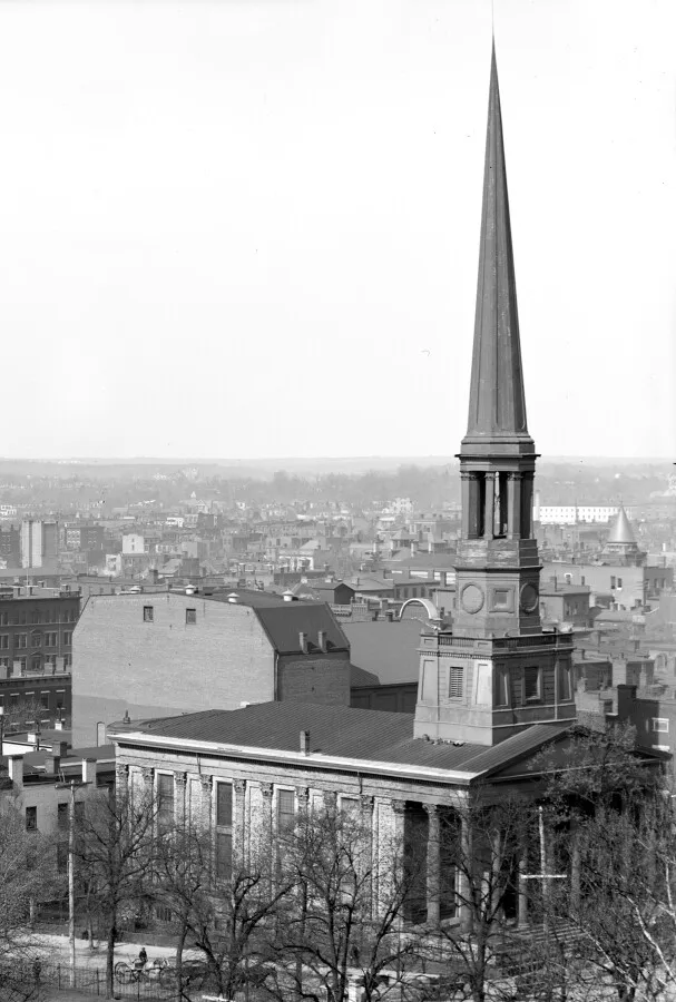 Vintage view from the east showing former steeple