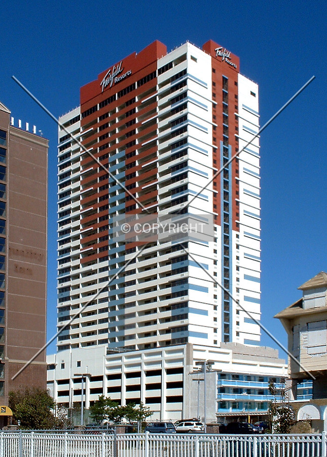 Vntage view from the southwest showing the former Fairfield Resorts sign