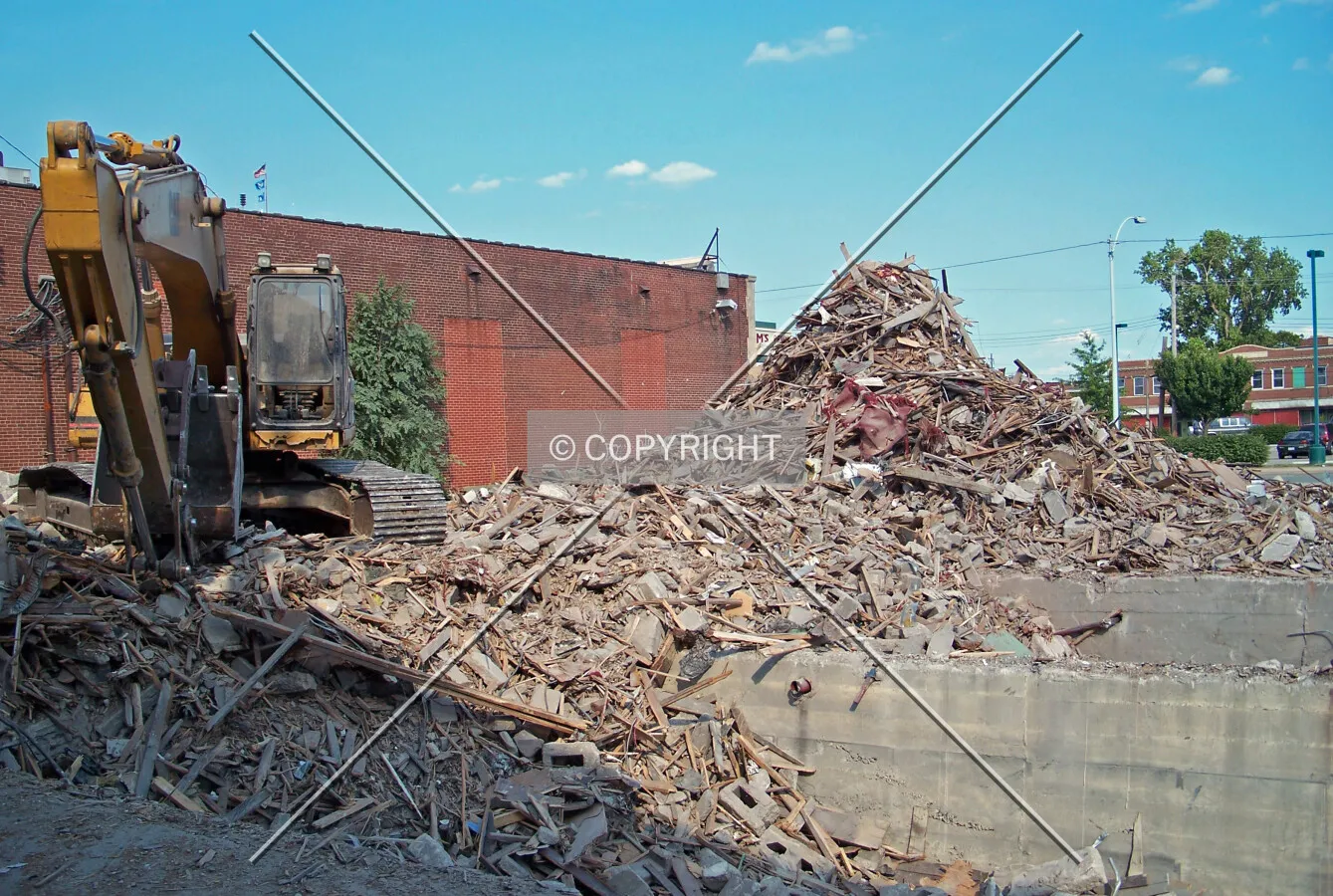 Demolition work from the northwest