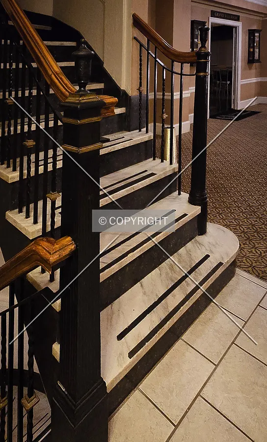 View of the stairs from the second floor; March 30, 2025