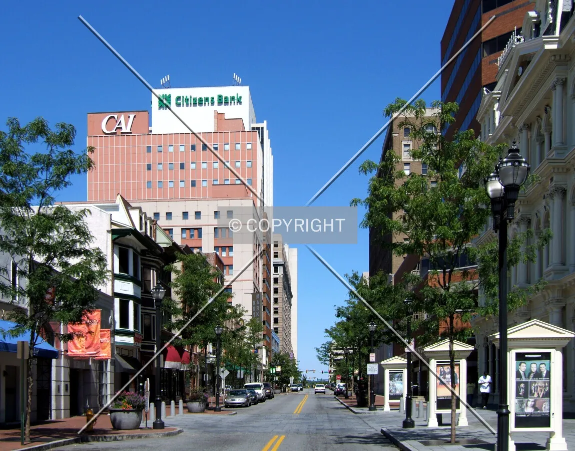 View northeast from 8th Street