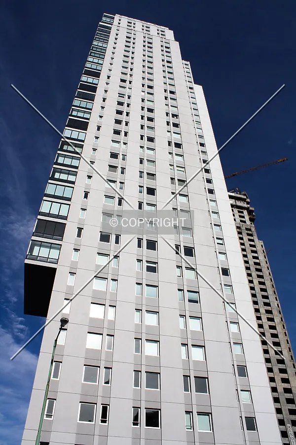 Looking up the west facade