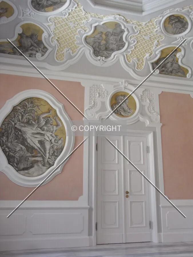 Baroque room in Bode Museum in Berlin with Tiepolo frescoes