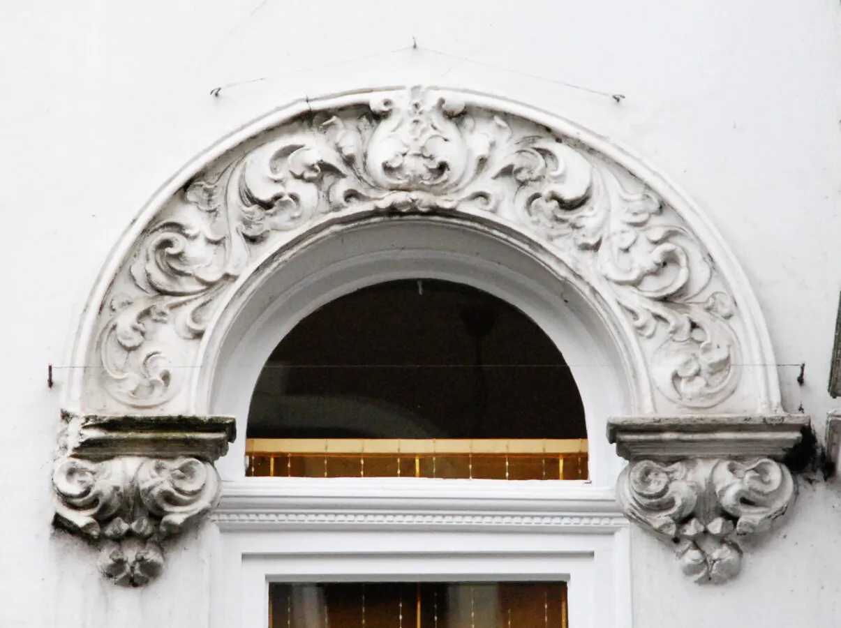 Decorations over the main entrance