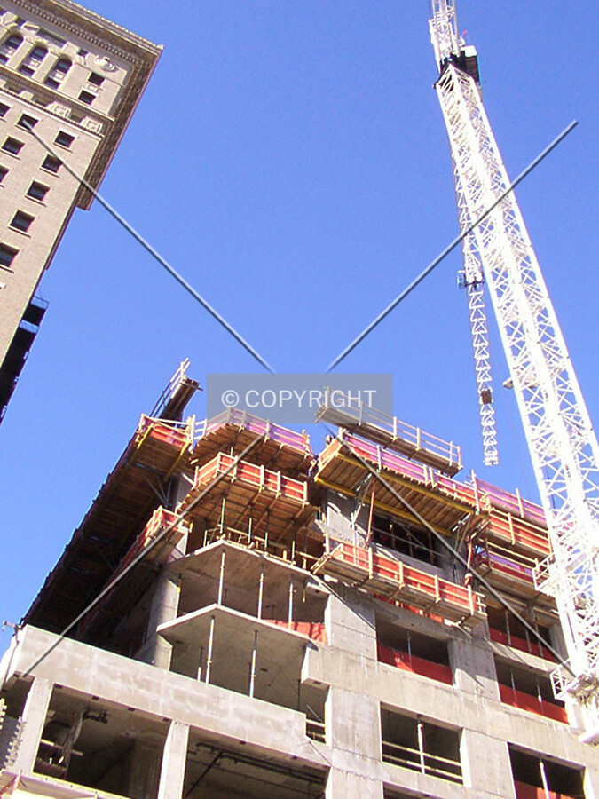 View with tower crane - 26 Jan 2002