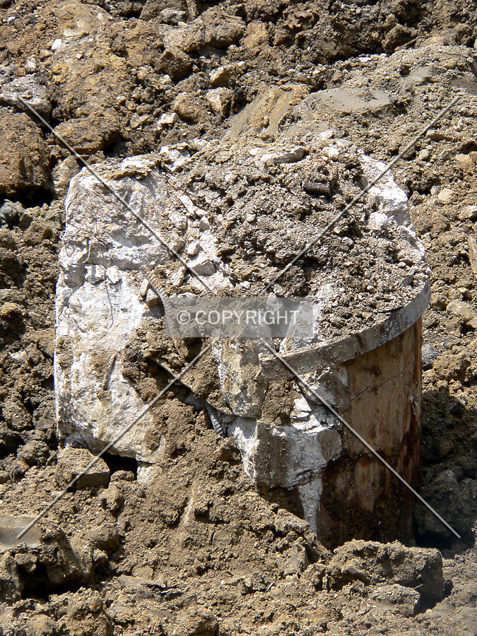 The top of an old caisson from the previous structure