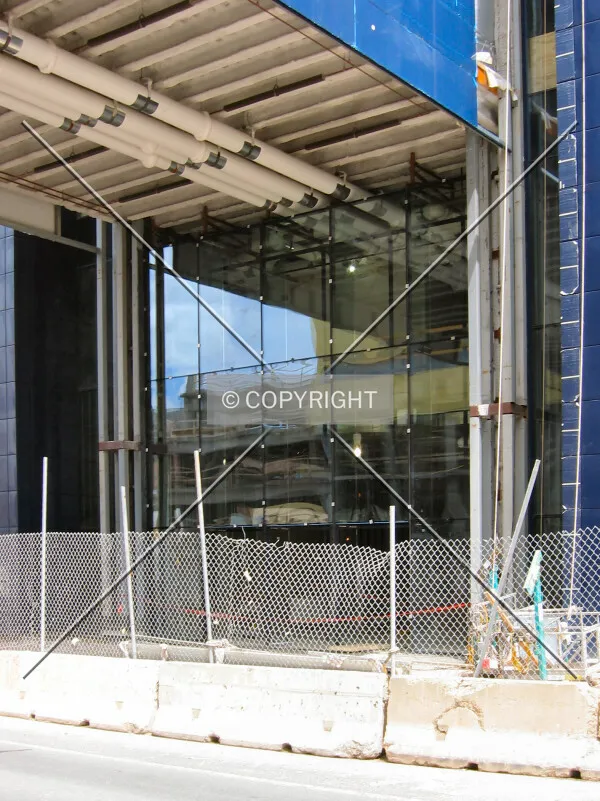 Glass installed under the skyway