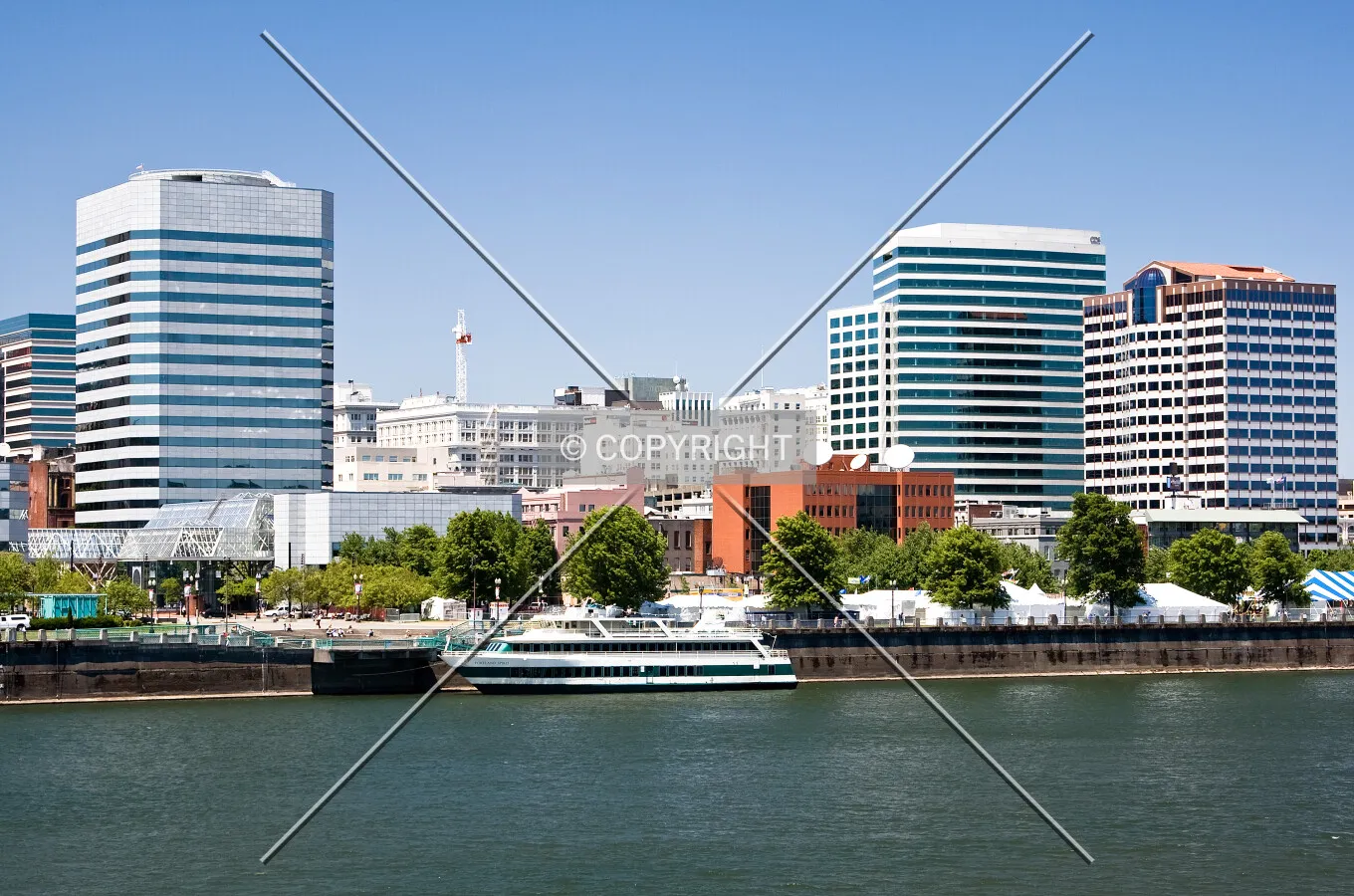 As seen from across the Willamette River
