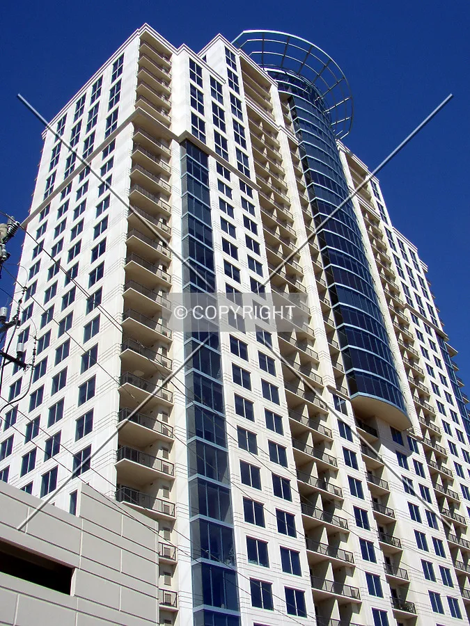 Looking up the eastern facade from Rosine Street
