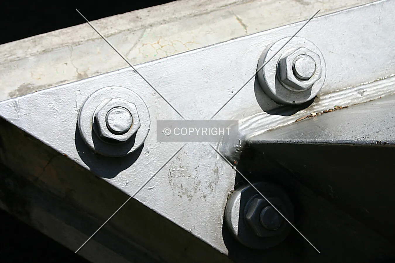 Ground level view of the bridge's nuts