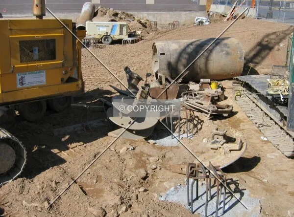 The bit used for drilling caissons
