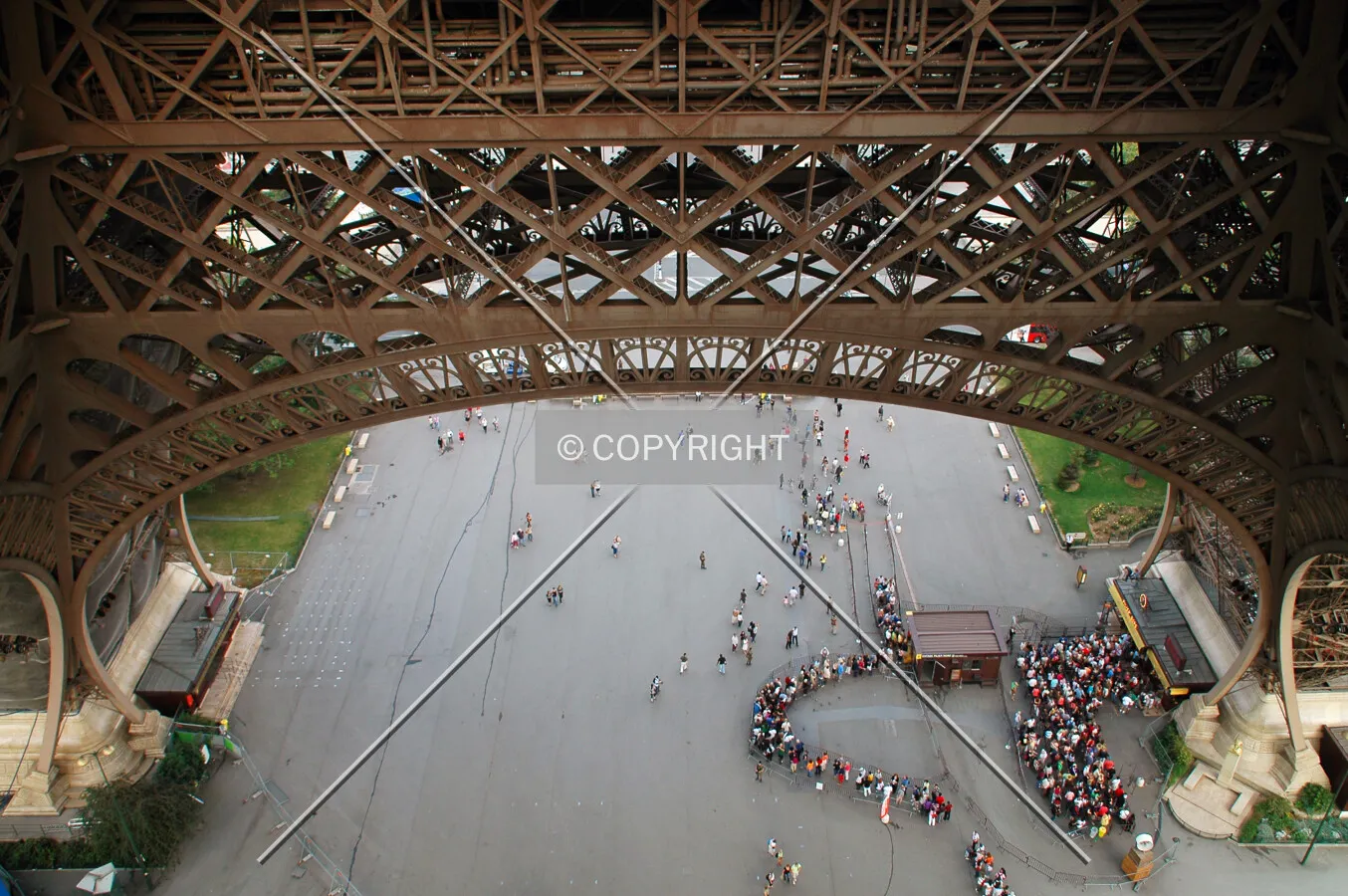 Looking down from the first platform