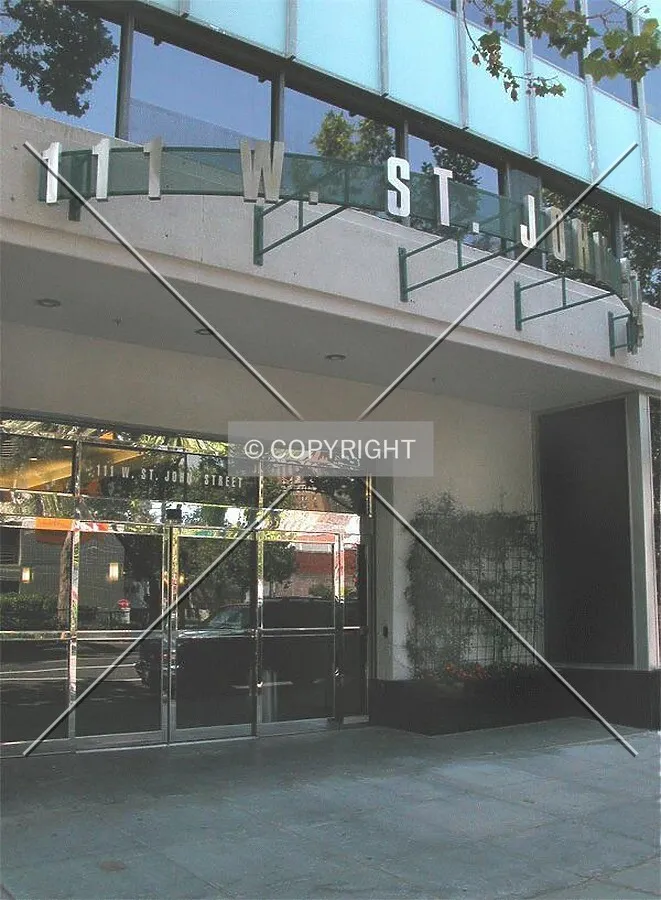 Entrance sign and doors