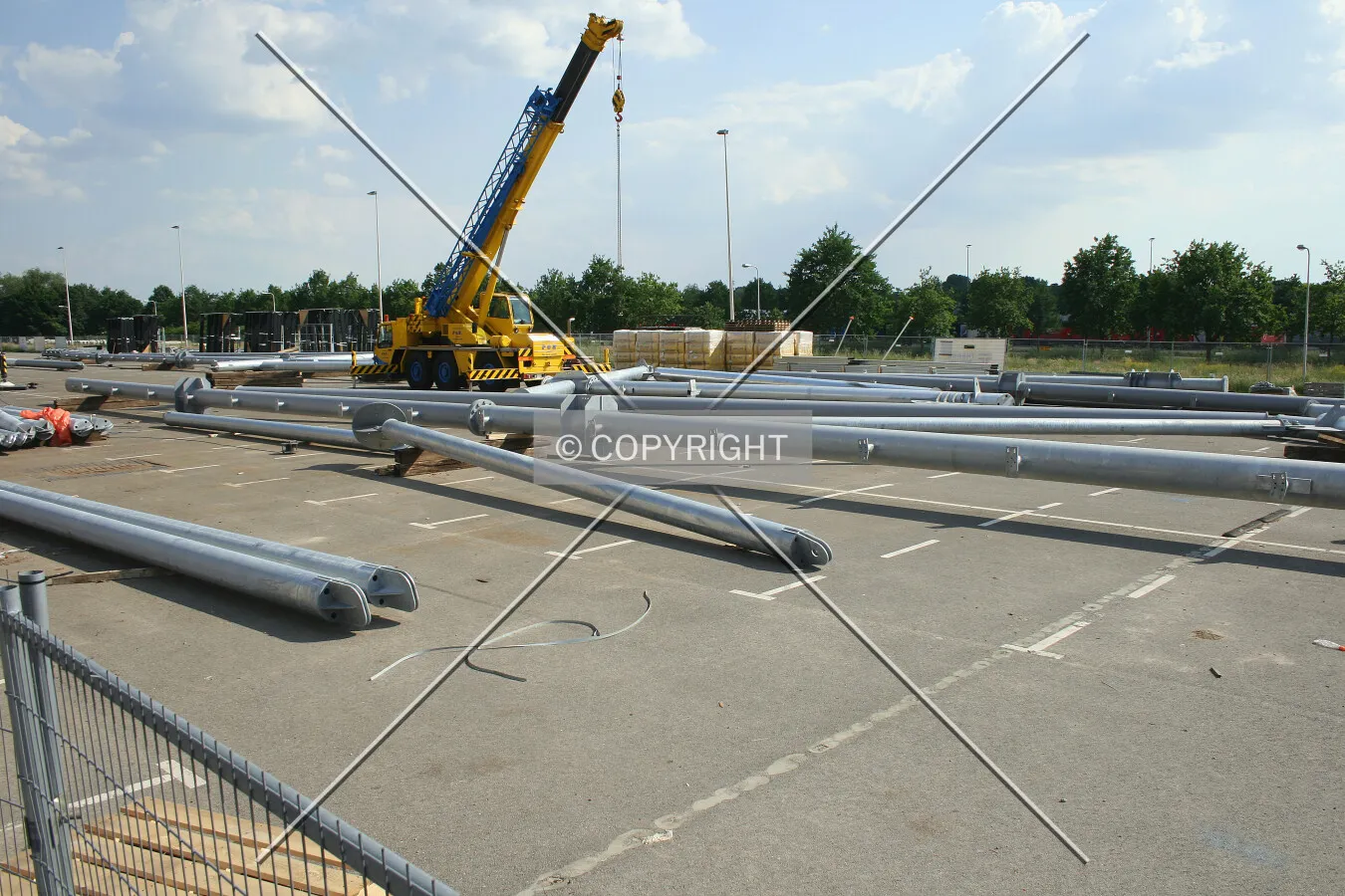 Steel beams for the roof structure