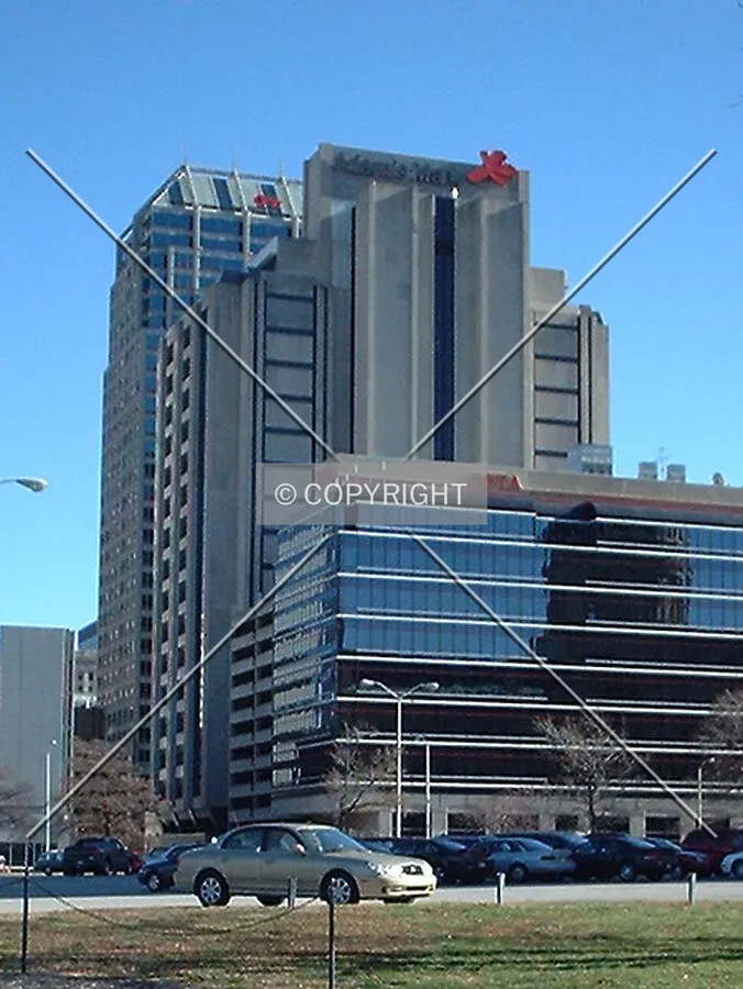 View to the east from Senate Avenue, ISTA Center in the foreground