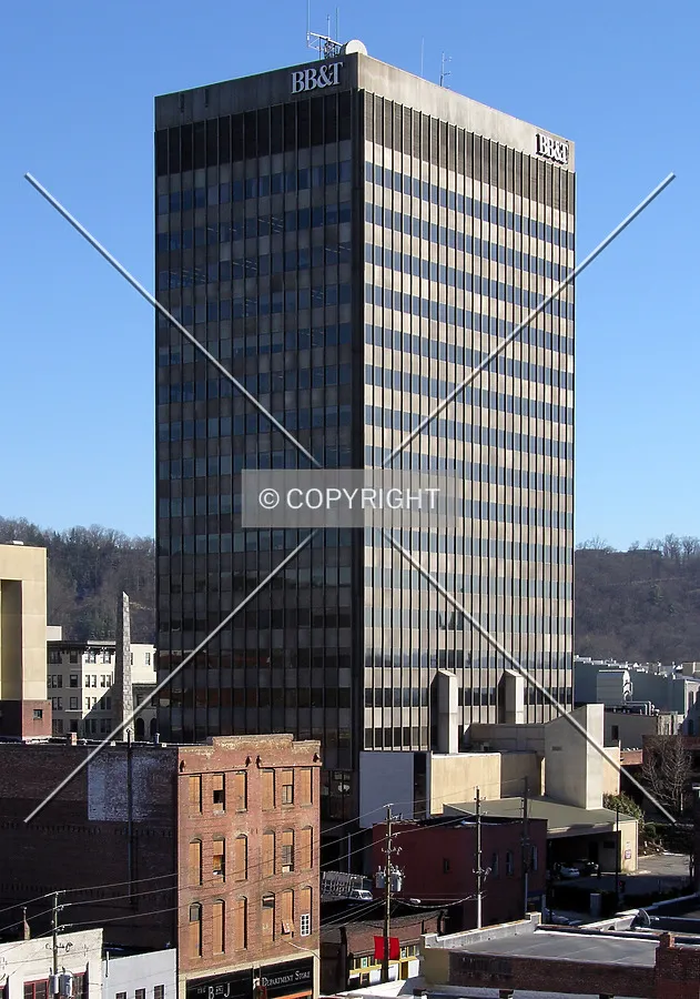 Looking southeast from atop the Civic Center parking garage